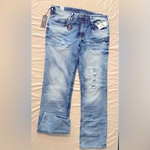 Buffalo David Bitton Driven-x, Men’s NWT W34 L/W32 - Blue Fixed & Contrasted